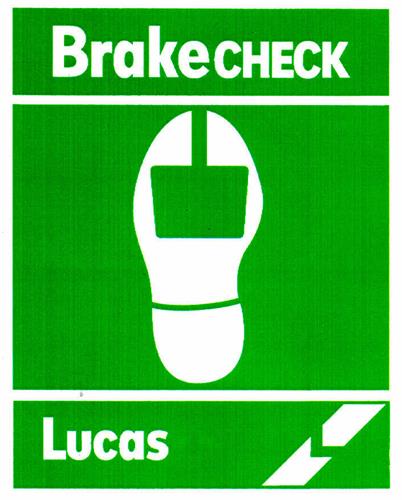 Brake CHECK Lucas trademark