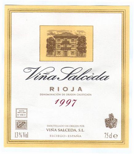 Viña Salceda RIOJA DENOMINACIÓN DE ORIGEN CALIFICADA 1997 trademark