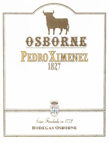 OSBORNE PEDRO XIMENEZ 1827 trademark