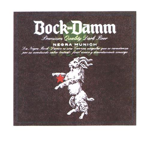 Bock-Damm Premium Quality Dark Beer NEGRA MUNICH trademark