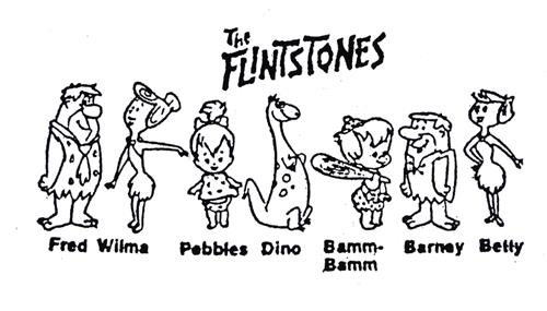 The FLINTSTONES Fred Wilma Pebbles Dino Bamm-Bamm Barney Betty trademark