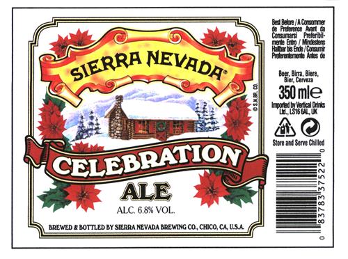 SIERRA NEVADA CELEBRATION ALE ALC. 6.8% VOL. BREWED & BOTTLED BY SIERRA NEVADA BREWING CO., CHICO, CA, U.S.A. trademark