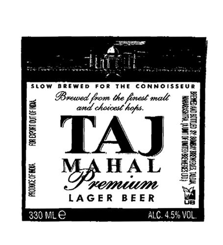 TAJ MAHAL Premium LAGER BEER trademark