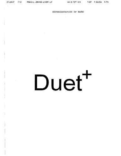 DUET+ trademark