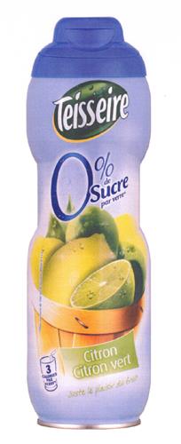 Teisseire 0% de Sucre par verre* Citron Citron Vert trademark