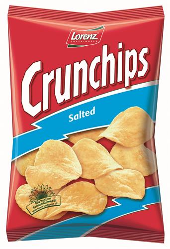 LORENZ SNACK - WORLD Crunchips Salted Mit bestem Sonnenblumenöl With finest sunflower oil trademark