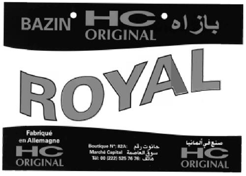 BAZIN HC ORIGINAL ROYAL trademark