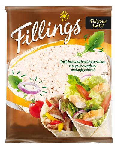 Fillings Fill your taste!
Delicious and healthy tortillas. 
Use your creativity and enjoy them! SERVING SUGGESTION trademark