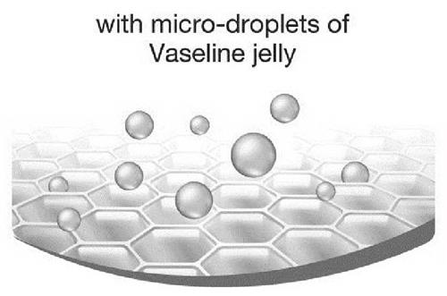 with micro-droplets of Vaseline jelly trademark