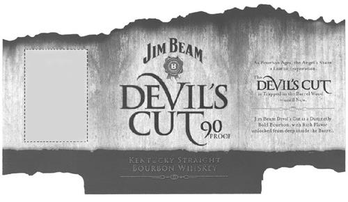 JIM BEAM DEVIL'S CUT 90 PROOF KENTUCKY STRAIGHT BOURBON WHISKEY trademark