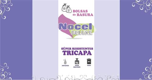 BOLSAS DE BASURA NOCEL DELUXE SúPER RESISTENTES TRICAPA trademark