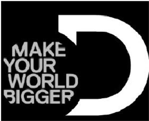 D MAKE YOUR WORLD BIGGER trademark