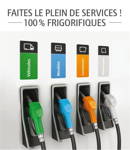 FAITES LE PLEIN DE SERVICES ! 100% FRIGORIFIQUES
Véhicules, Meubles, Containers, Remorques trademark