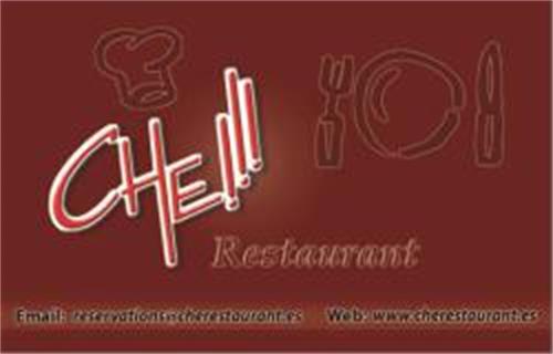 CHE!!! Restaurant Email: reservations@cherestaurant.es Web: www.cherestaurant.es trademark