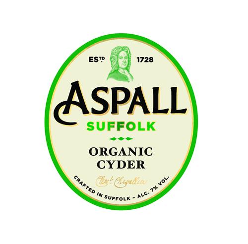 ASPALL SUFFOLK ORGANIC CYDER ESTD. 1728 CRAFTED IN SUFFOLK -ALC. 7% VOL. trademark