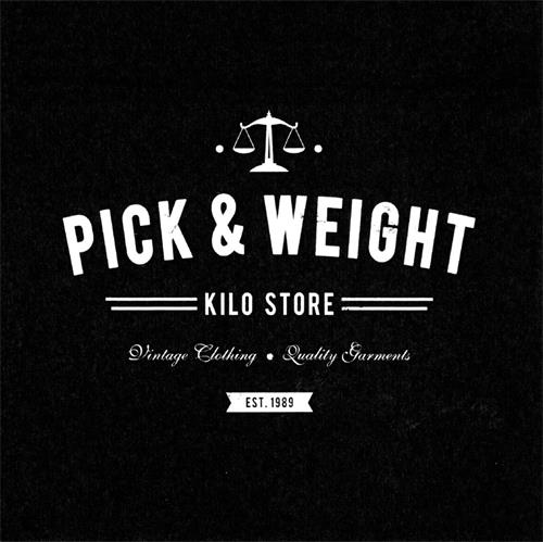 PICK & WEIGHT KILO STORE Vintage Clothing Quality Garments EST. 1989 trademark