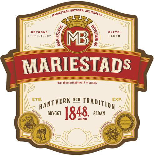 MB MARIESTADS MARIESTADS BRYGGERI AB HANTVERK OCH TRADITION BRYGGT SEDAN ANNO 1848 trademark