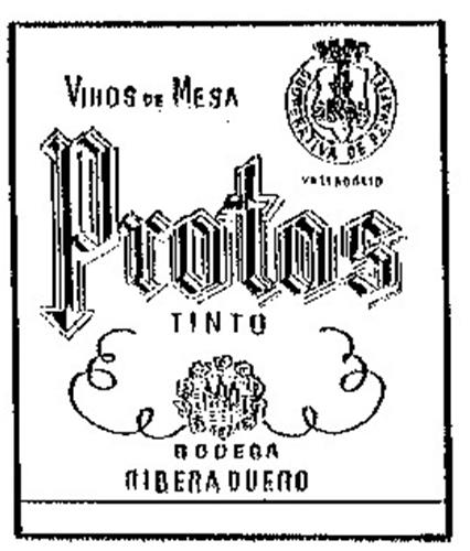 VINOS DE MESA Protos TINTO BODEGA RIBERA DUERO trademark