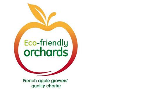 Eco-friendly orchards French apple growers'quality charter trademark