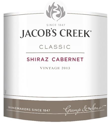 Since 1847 JACOB'S CREEK Classic Shiraz Cabernet Vintage 2013 Winemakers since 1847 Gramp & Sons trademark