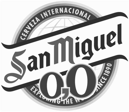 CERVEZA INTERNACIONAL SAN MIGUEL 0,0 trademark