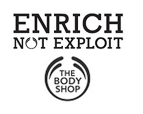 ENRICH NOT EXPLOIT THE BODY SHOP trademark