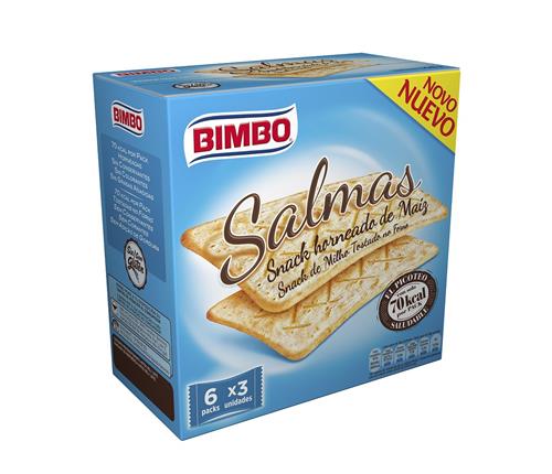 BIMBO SALMAS snack horneado de maíz snack de milho tostado no forno trademark