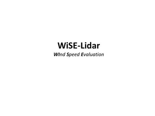 WiSE-Lidar WInd Speed Evaluation trademark