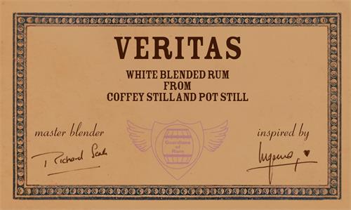 VERITAS WHITE BLENDED RUM FROM COFFEY STILLAND POT STILL GUARDIANS OF RUM MASTER BLENDER INSPIRED BY trademark