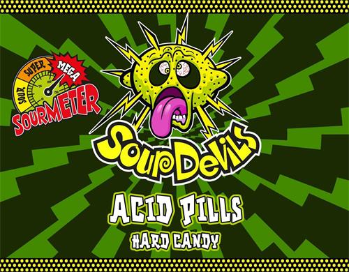 SOURDEVILS, ACID PILLS, HARD CANDY, SOURMETER, SOUR, SUPER, MEGA trademark