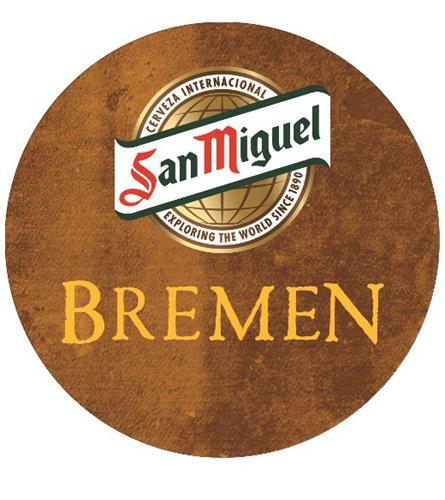 SAN MIGUEL BREMEN CERVEZA INTERNACIONAL EXPLORING THE WORLD SINCE 1890 trademark