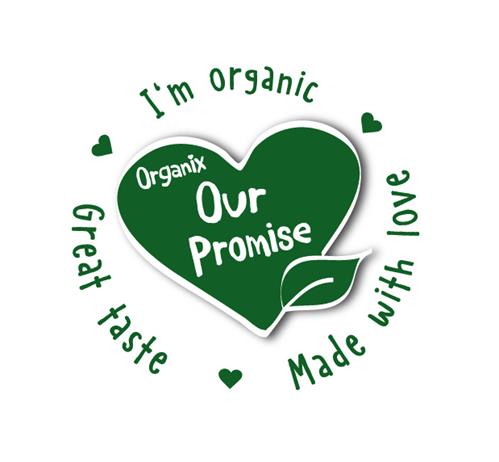 Organix Our Promise I'm organic Great Taste Made With Love trademark