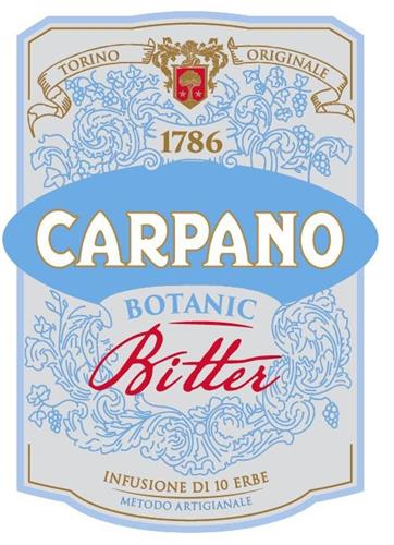 TORINO ORIGINALE 1786 CARPANO BOTANIC BITTER INFUSIONE DI 10 ERBE METODO ARTIGIANALE trademark