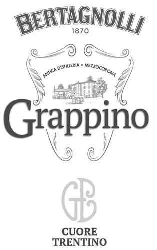 BERTAGNOLLI 1870 ANTICA DISTILLERIA MEZZOCORONA GRAPPINO CUORE TRENTINO trademark