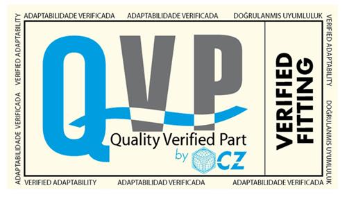 QVP QUALITY VERIFIED PART BY CZ VERIFIED FITTING ADAPTABILIDAD VERIFICADA ADAPTABILIDADE VERIFICADA DOĞRULANMIS UYUMLULUK  VERIFIED ADAPTABILITY trademark