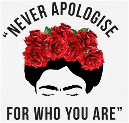 NEVER APOLOGISE FOR WHO YOU ARE trademark