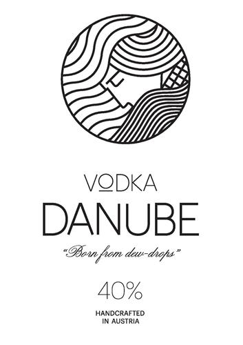 VODKA DANUBE "Born from dew-drops" 40% HANDCRAFTED IN AUSTRIA trademark