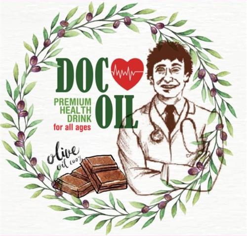 DOC OIL PREMIUM HEALTH DRINK FOR ALL AGES OLIVE OIL 100% trademark