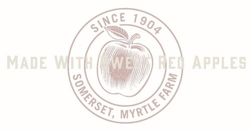 SINCE 1904 MADE WITH SWEET RED APPLES SOMERSET, MYRTLE FARM trademark