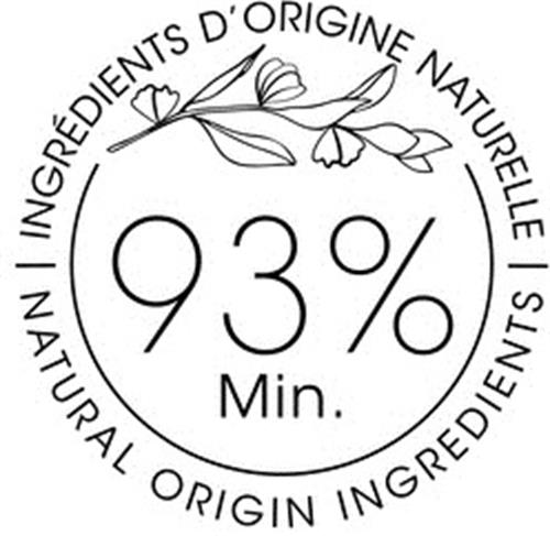 93% Min. INGREDIENTS D'ORIGINE NATURELLE NATURAL ORIGIN INGREDIENTS trademark