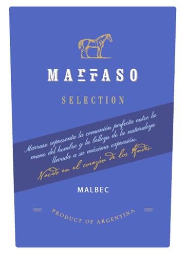 MARRASO SELECTION NACIDO EN EL CORAZÓN DE LOS ANDES MALBEC PRODUCT OF ARGENTINA trademark