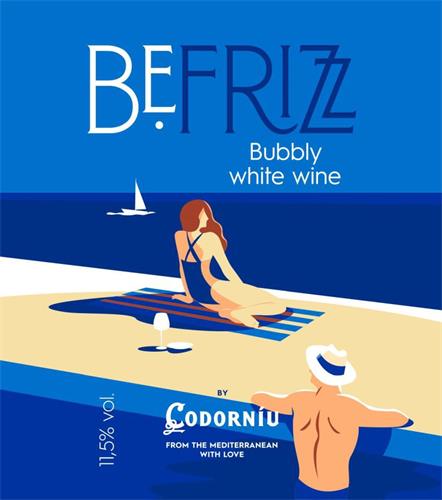 BE FRIZZ Bubbly white wine by CODORNÍU from the mediterranean with love trademark