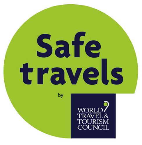 Safe travels by WORLD TRAVEL & TOURISM COUNCIL trademark