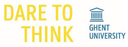 DARE TO THINK GHENT UNIVERSITY trademark