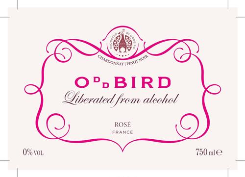 ODDBIRD LIBERATED FROM ALCOHOL ROSÉ FRANCE PRODUCED BY ODDBIRD CHARDONNAY PINOT NOIR trademark