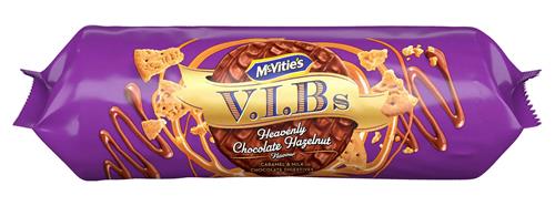 McVitie's V.I.B s Heavenly Chocolate Hazelnut Flavour Caramel and Milk Chocolate Digestives trademark