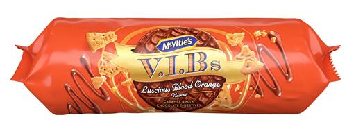 McVitie's V.I.B s Luscious Blood Orange Flavour Caramel & Milk Chocolate Digestives trademark