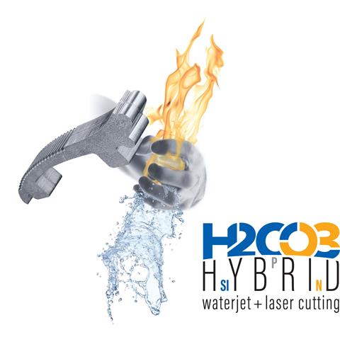 H2CO3 HYBRID waterjet + laser cutting trademark