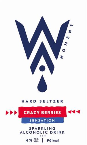 MOMENT HARD SELTZER CRAZY BERRIES SENSATION SPARKLING ALCOHOLIC DRINK trademark