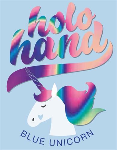 holo hand BLUE UNICORN trademark